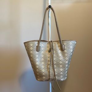 Neiman Marcus straw bags for summer with cute woven handles and knot closure